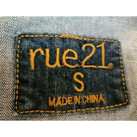 Rue21 Crochet Lace Sleeveless Denim Vest - Size Small - Picture 10 of 12